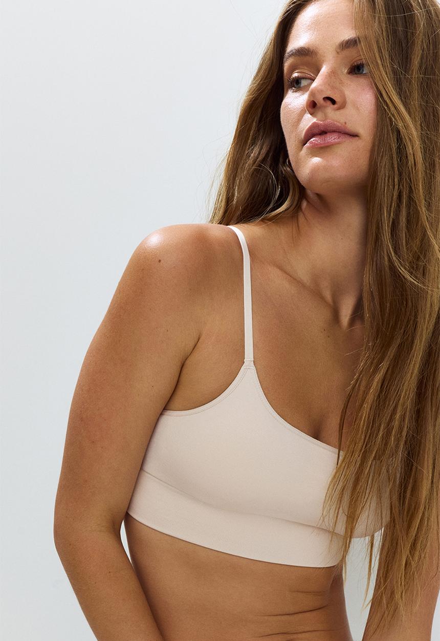 H&M - Seamless padded bralette - light beige