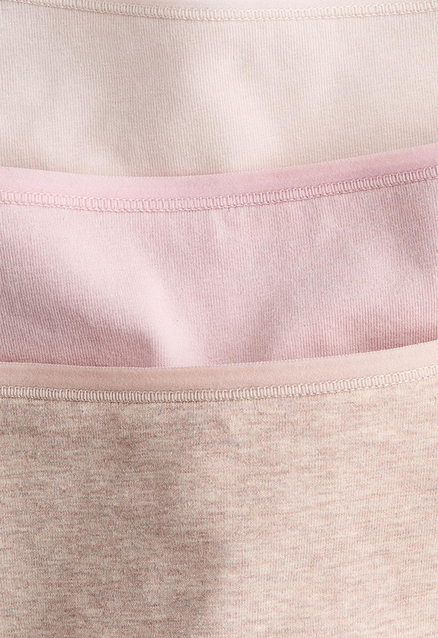 H&M - 3-Pack cotton thong briefs - light beige/light pink
