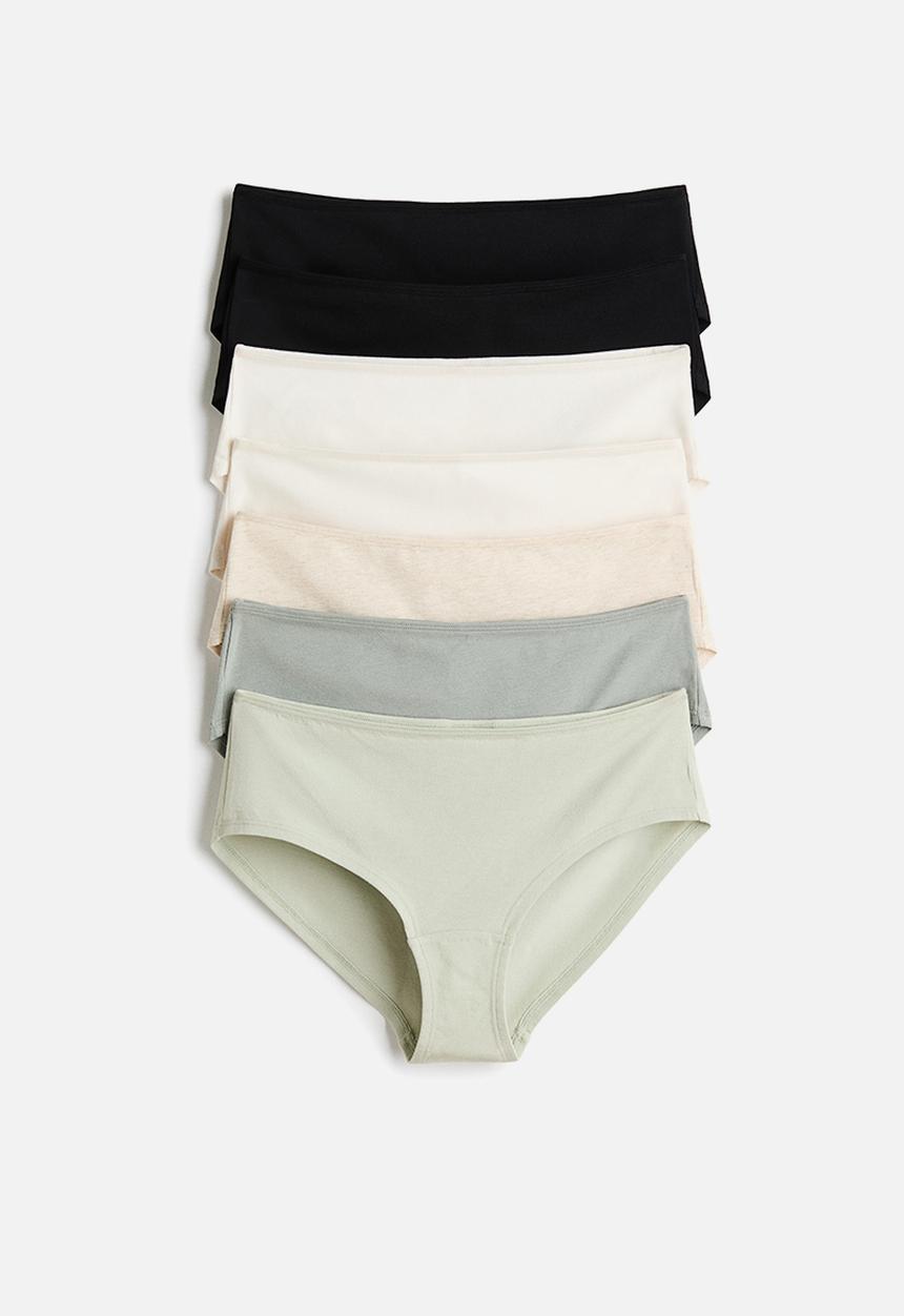 H&M - 7-Pack hipster briefs - dusty green/light beige marl