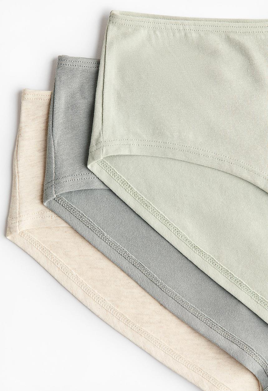 H&M - 7-Pack hipster briefs - dusty green/light beige marl