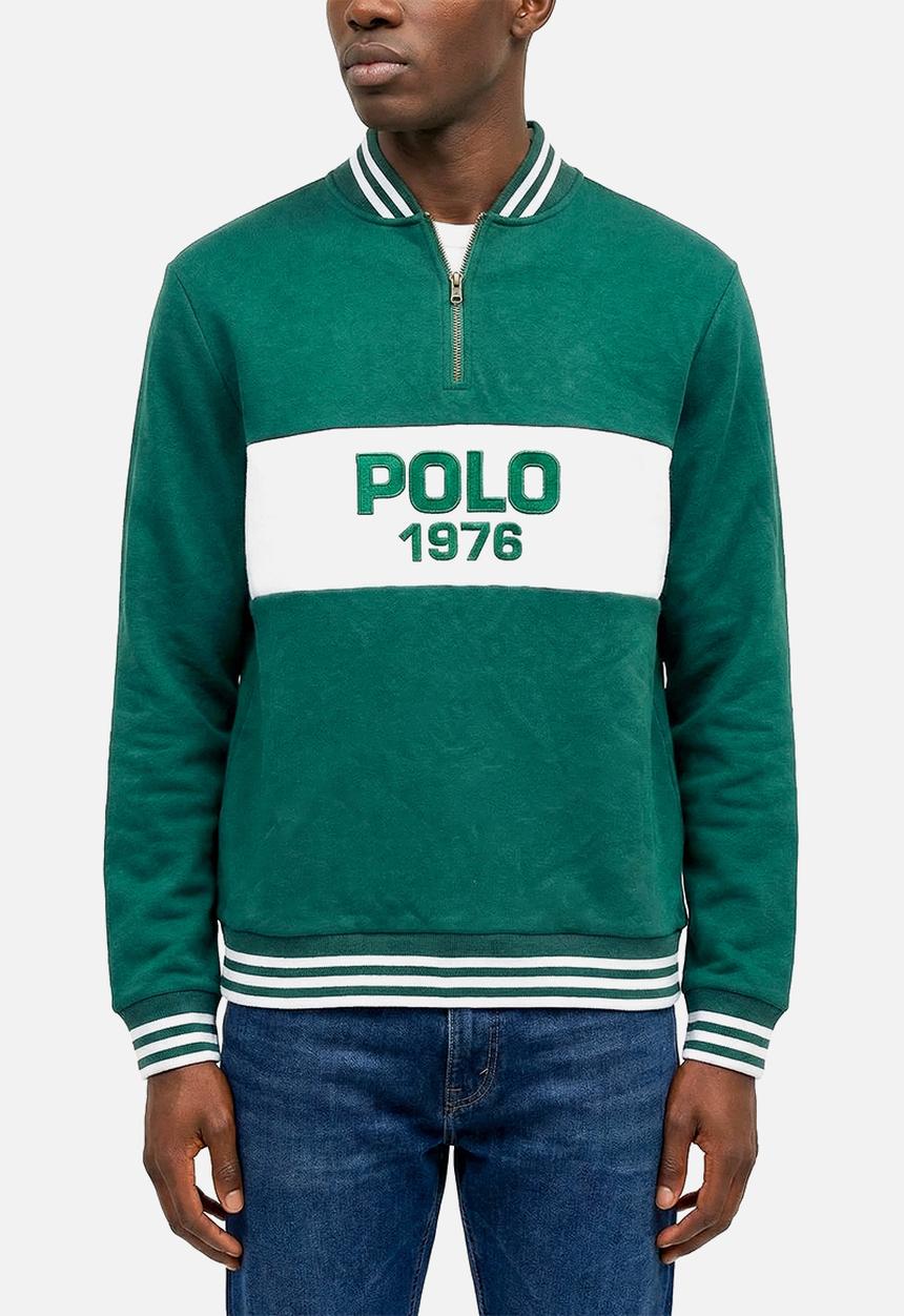 POLO - Wandile Sport Ls Cut And Sew Sweat Top - Green