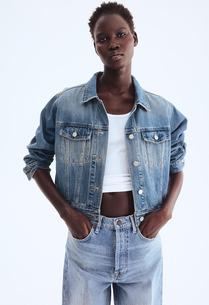 H&M - Denim jacket - washed denim blue