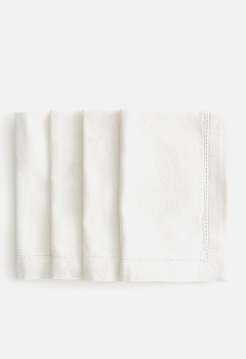 H&M - 4-Pack cotton napkins - white