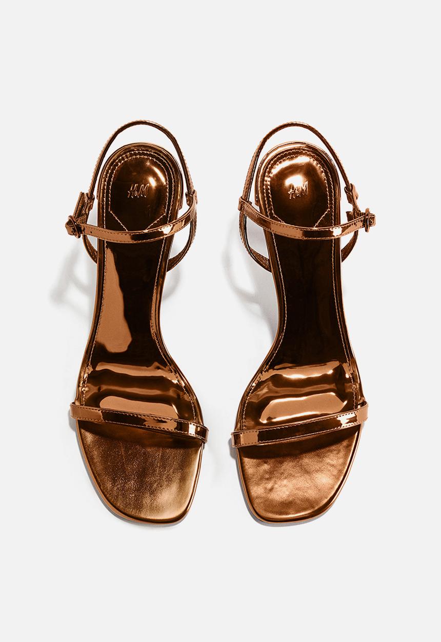 H&M - Heeled strappy sandals - bronze-coloured