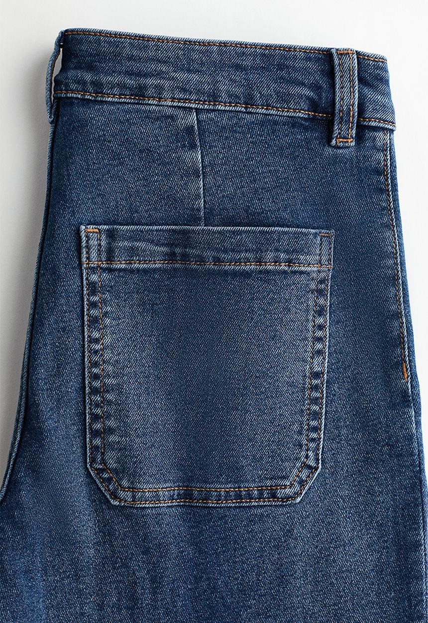 H&M - Wide high waist jeans - dark denim blue