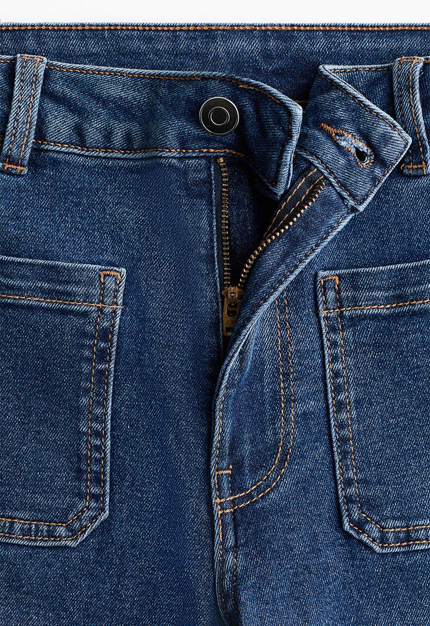 H&M - Wide high waist jeans - dark denim blue