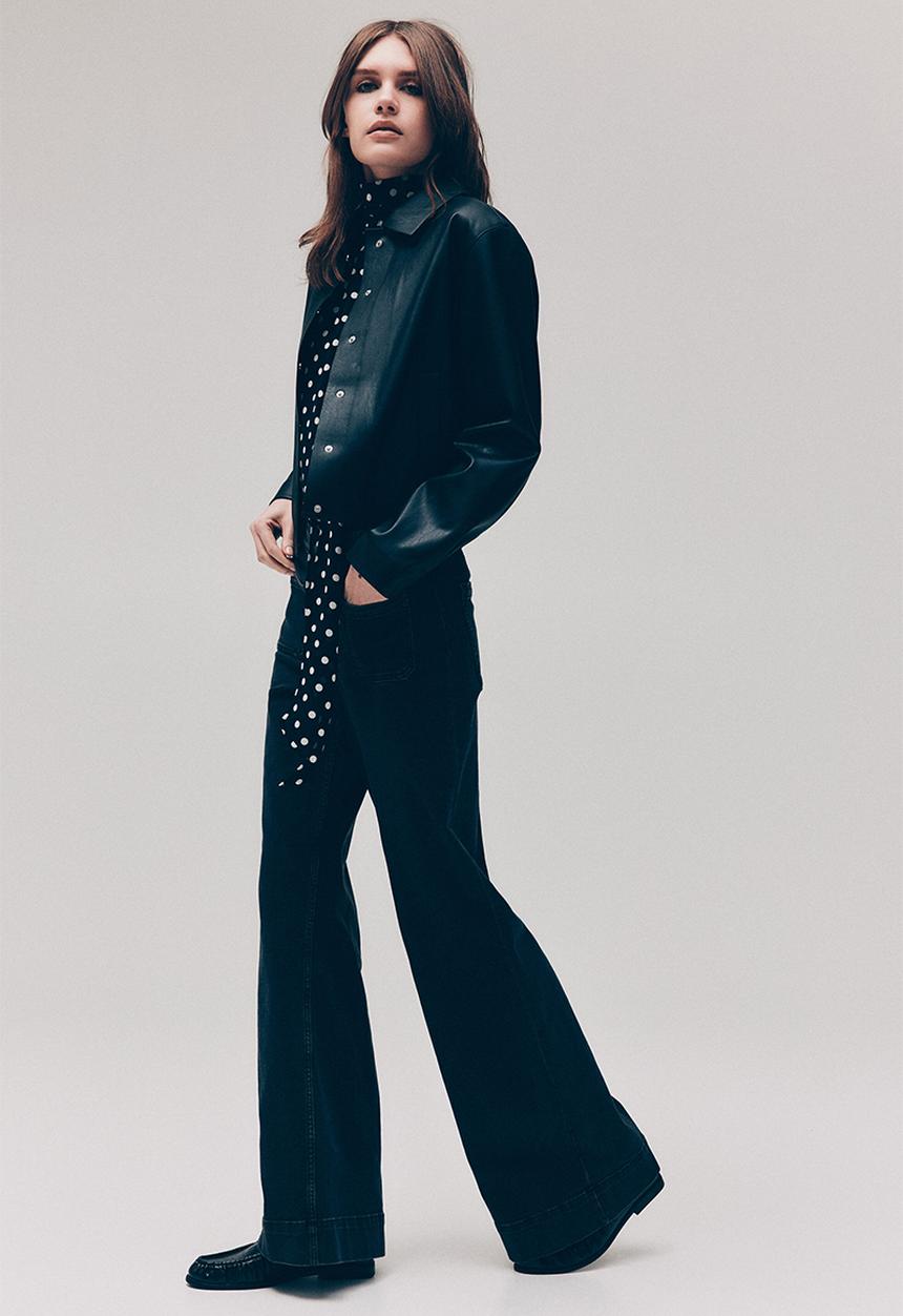 H&M - Wide high waist jeans - denim black