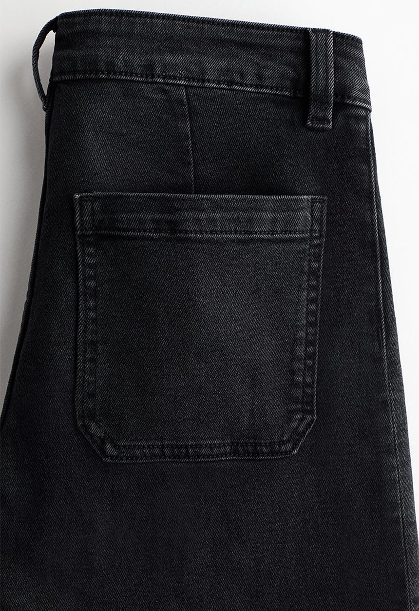Wide high waist jeans - denim black - 1308115006