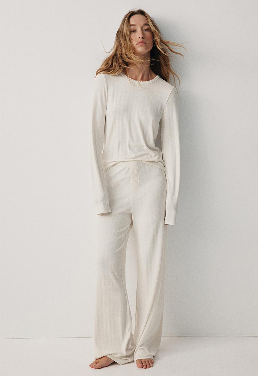 H&M - Pointelle jersey pyjamas - white