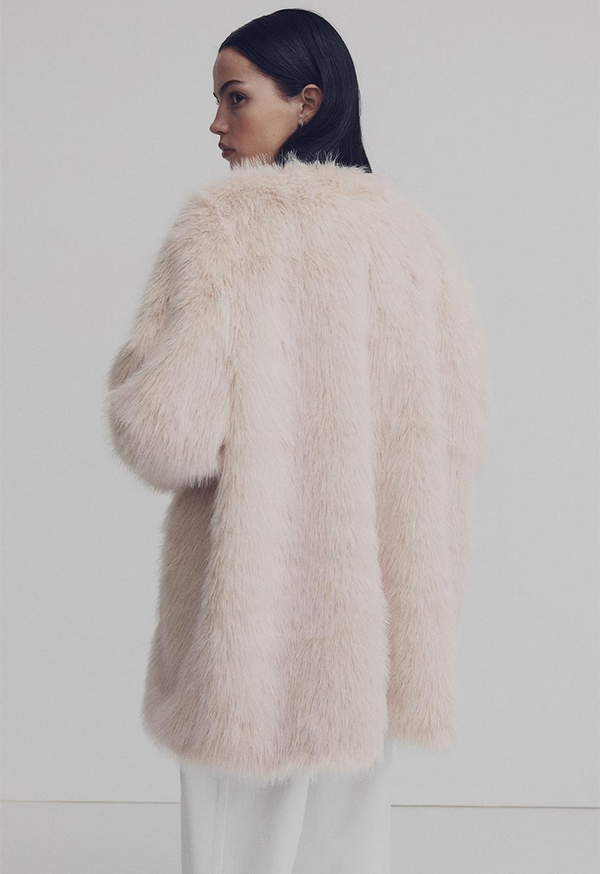 H&M - Fluffy coat - light beige