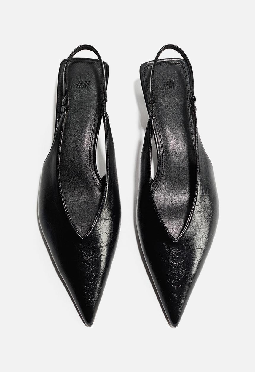 H&M - Kitten-heeled slingbacks - black