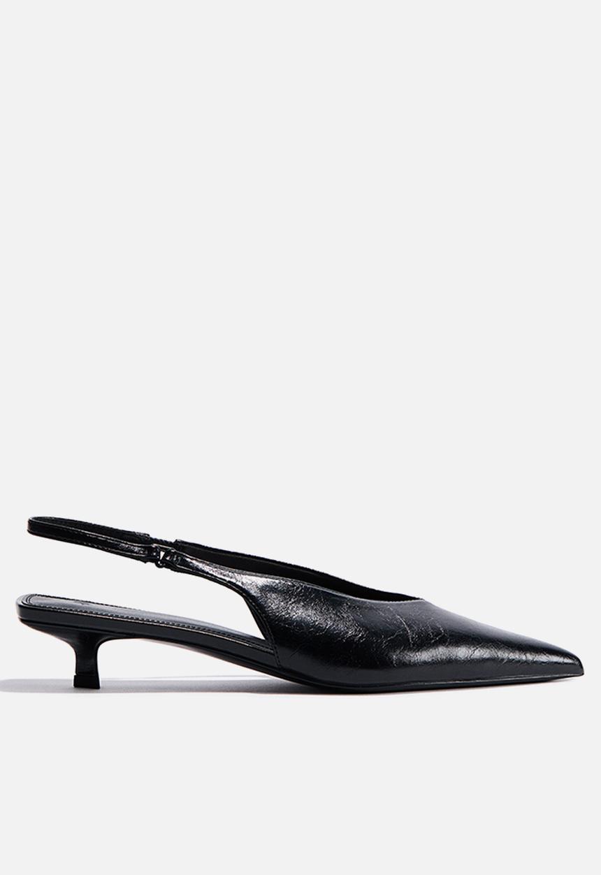 H&M - Kitten-heeled slingbacks - black