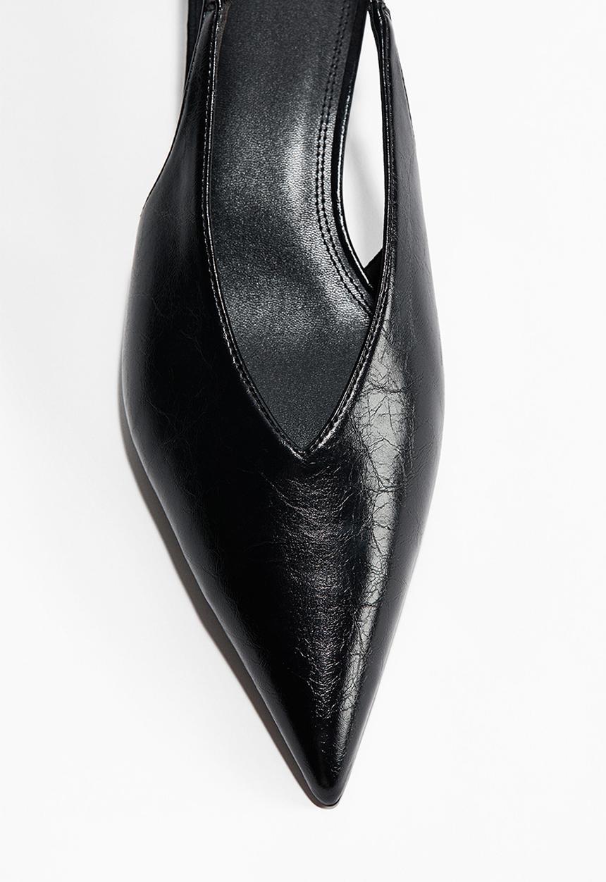 H&M - Kitten-heeled slingbacks - black