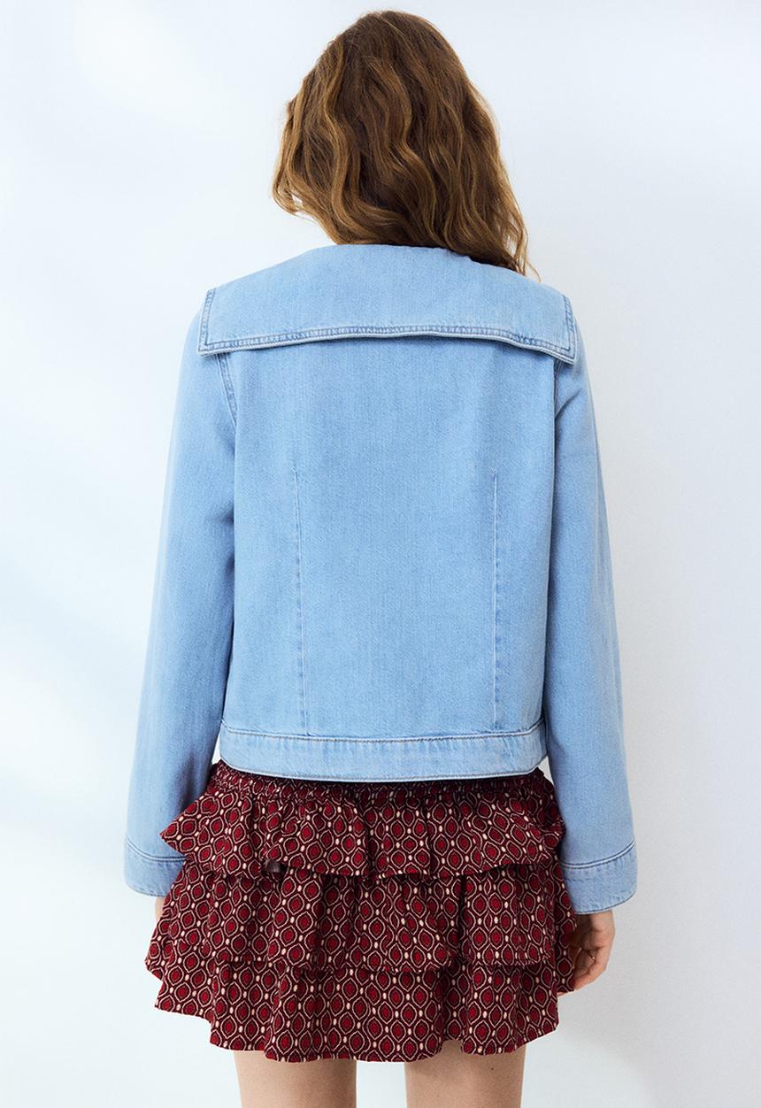 H&M - Tie-front denim jacket - light denim blue