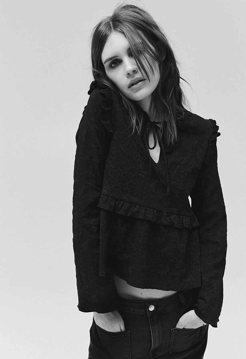 VIPjapan様　quui 2way gather blouse【black】 Jacquard jersey blouse - black - 1314585001