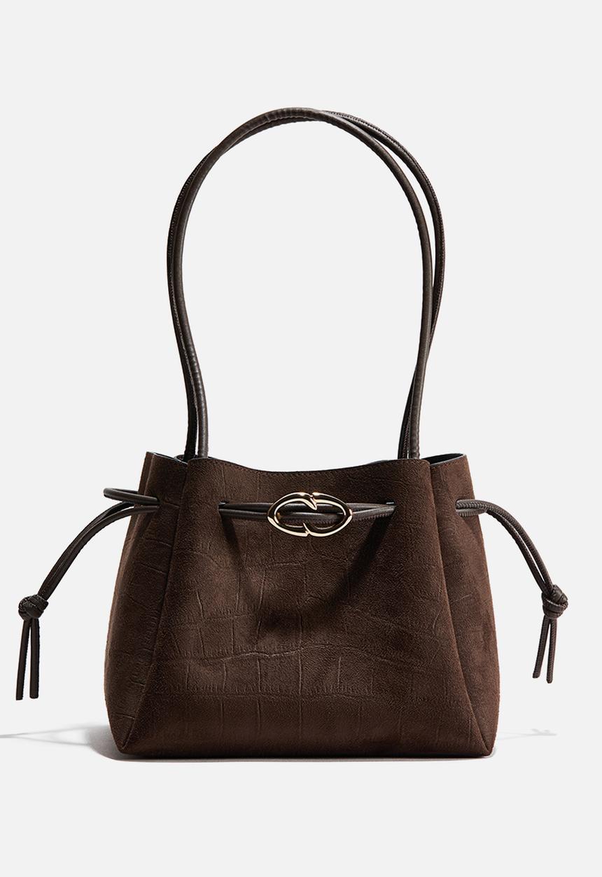 H&M - Drawstring-detail shoulder bag - dark brown