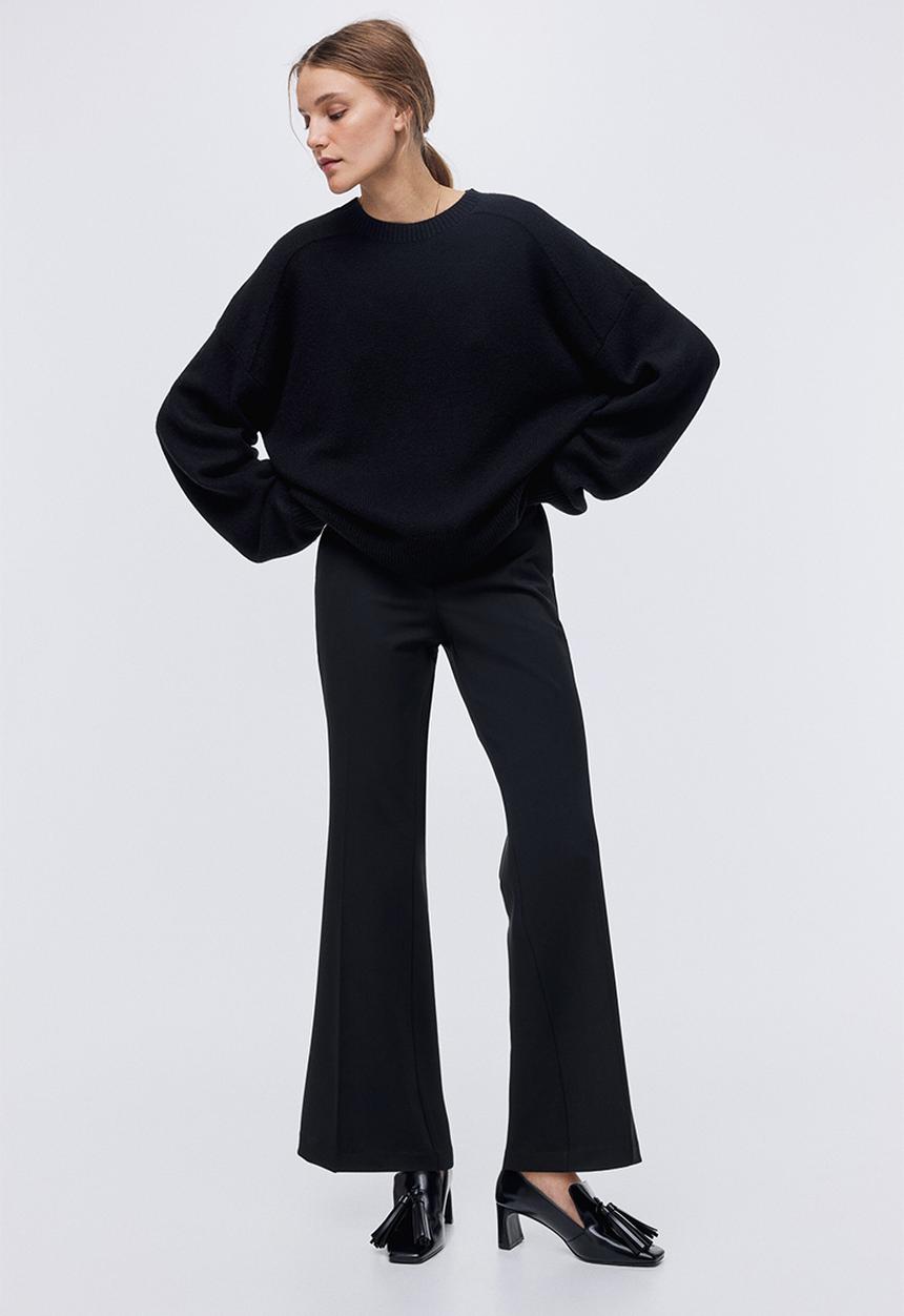 H&M - Flared trousers - black