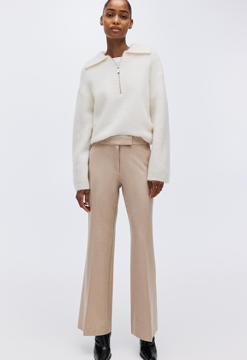 H&M - Flared trousers - light beige