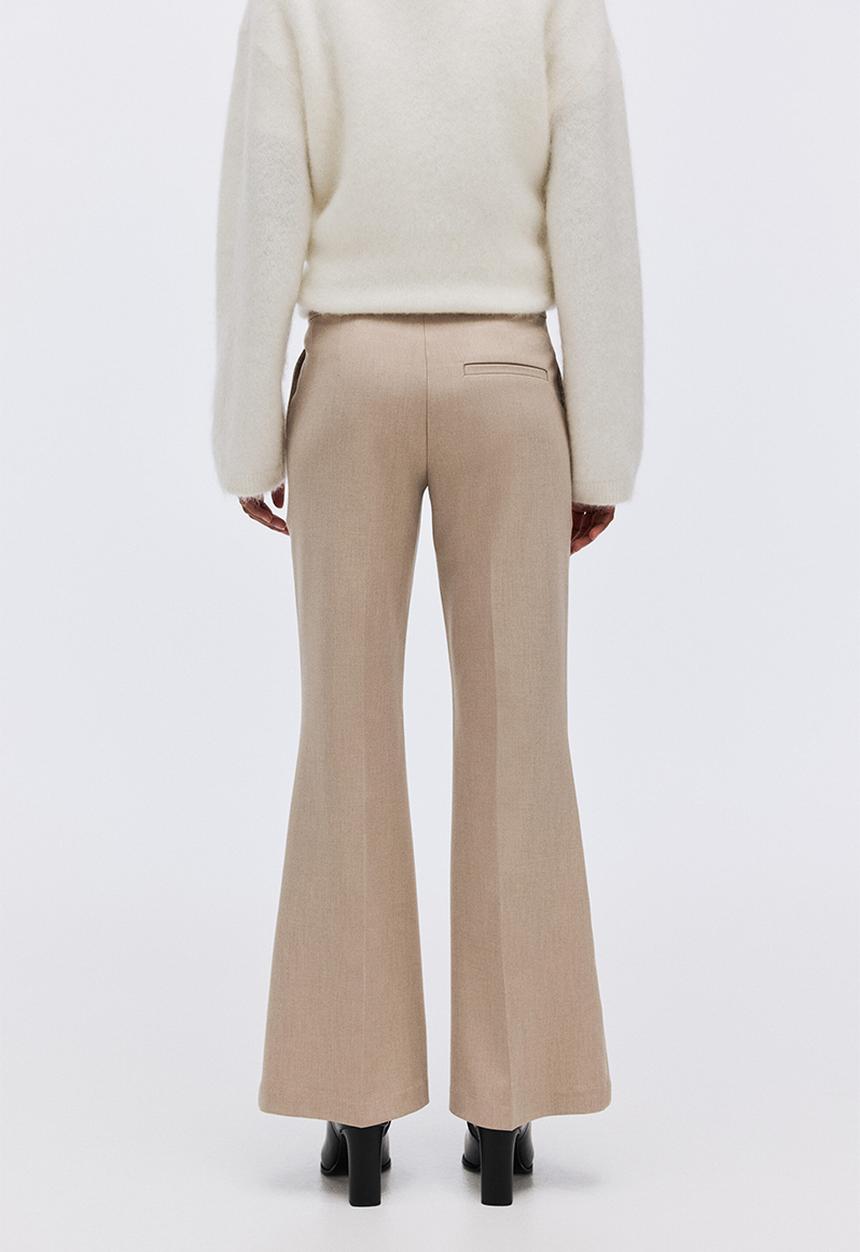 H&M - Flared trousers - light beige