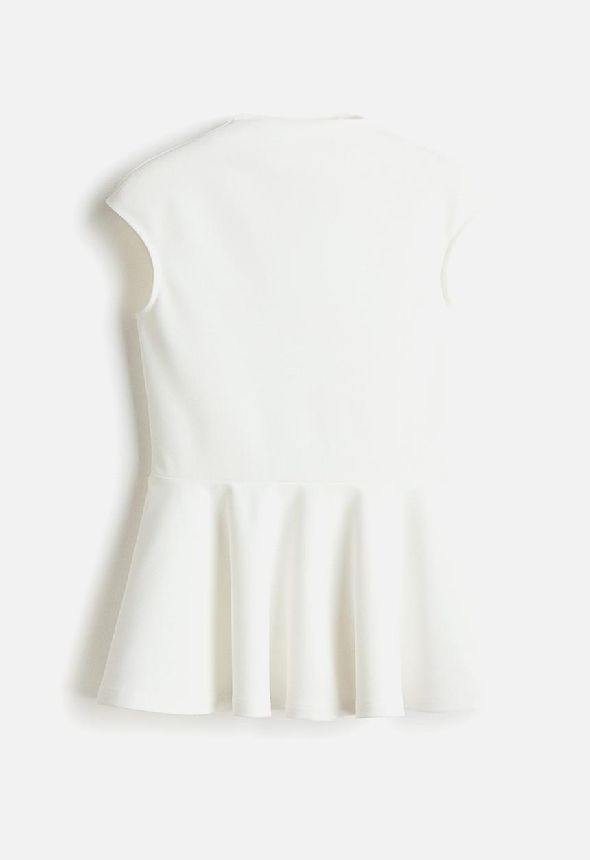 H&M - Ponte di roma peplum top - white