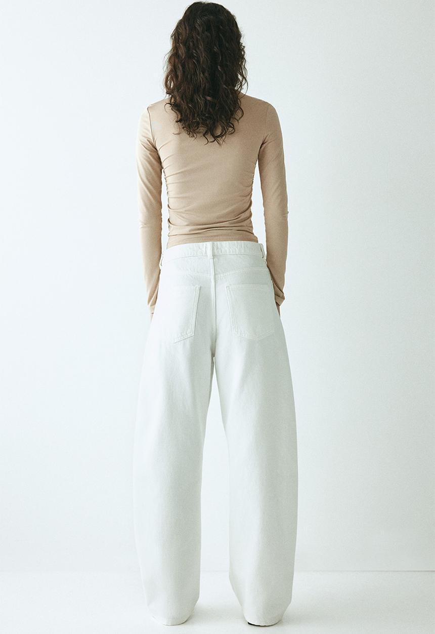 H&M - Asymmetric jersey top - beige