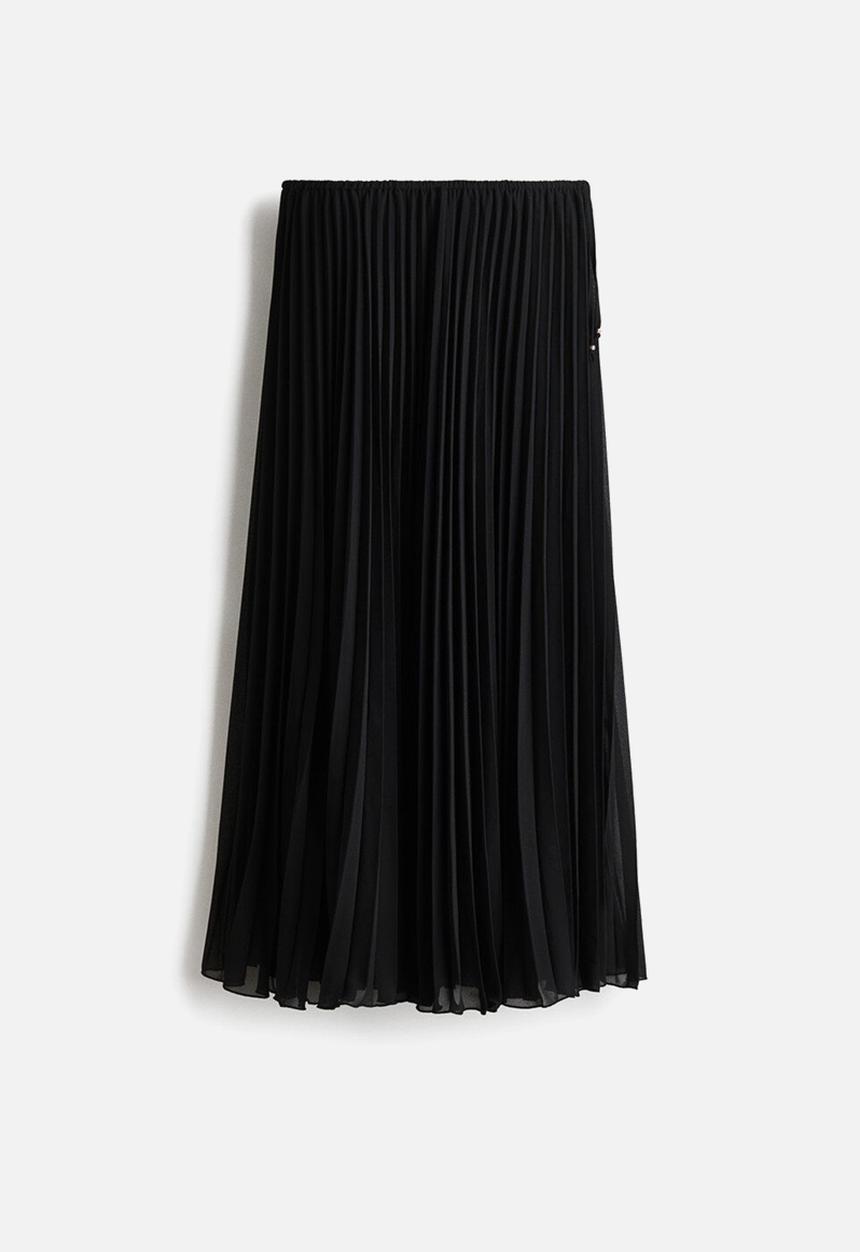 H&M - Pleated chiffon skirt - black