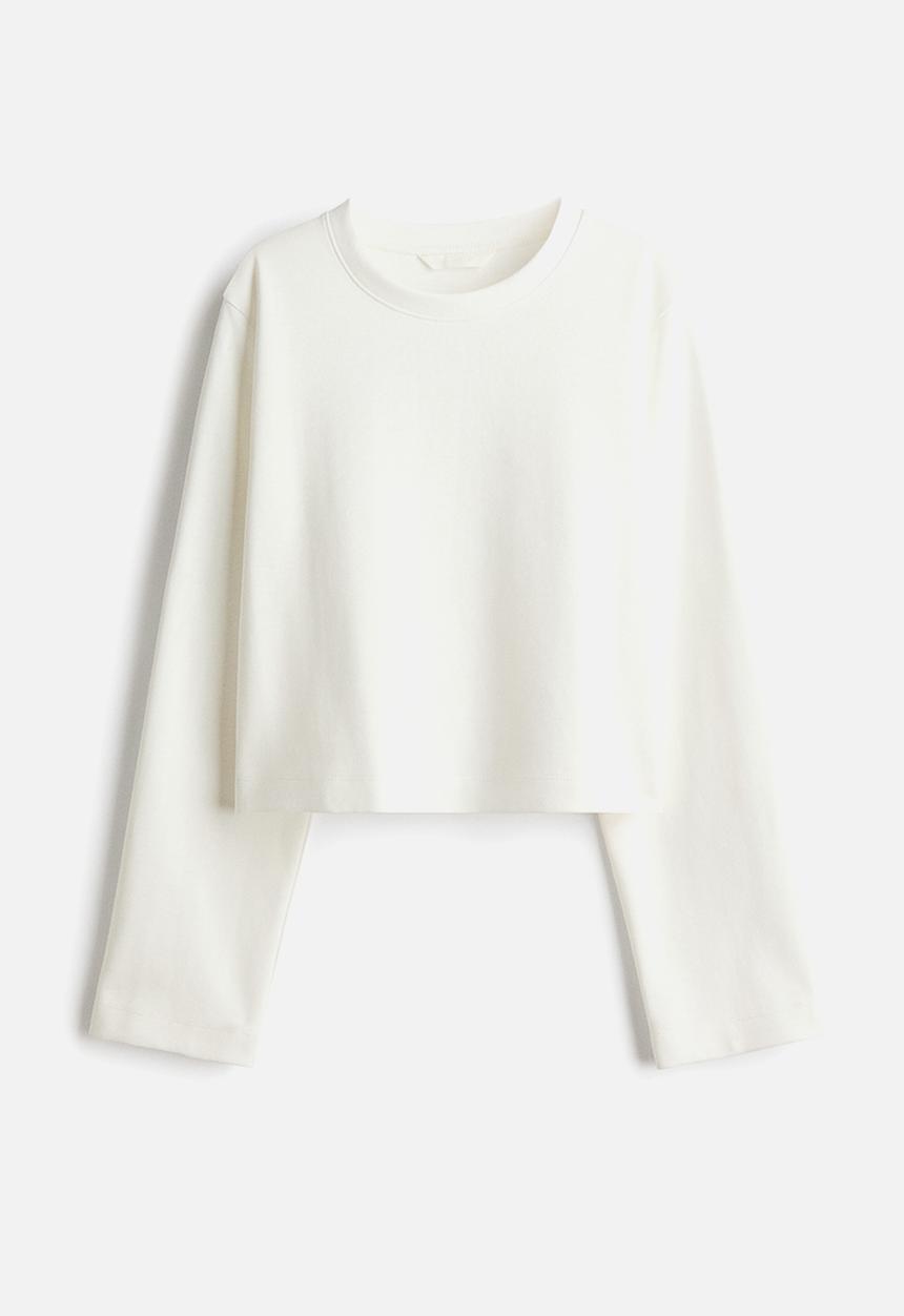 H&M - Short interlock top - white
