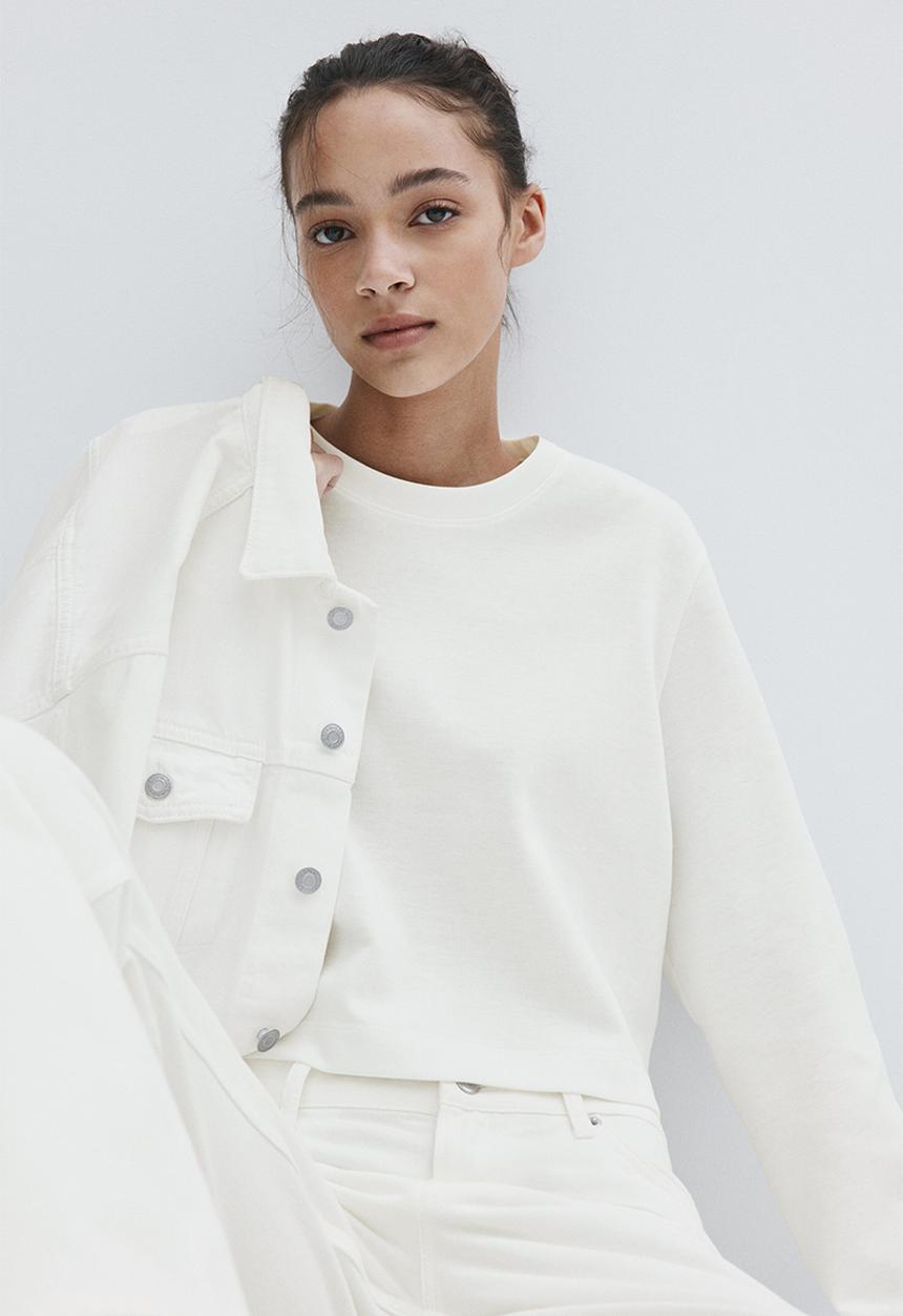H&M - Short interlock top - white