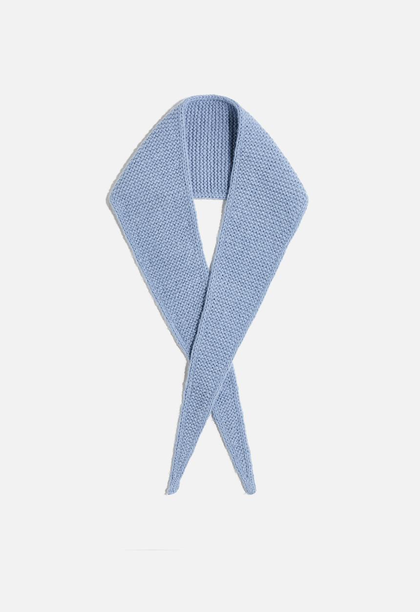 H&M - Garter-stitched scarf - light blue