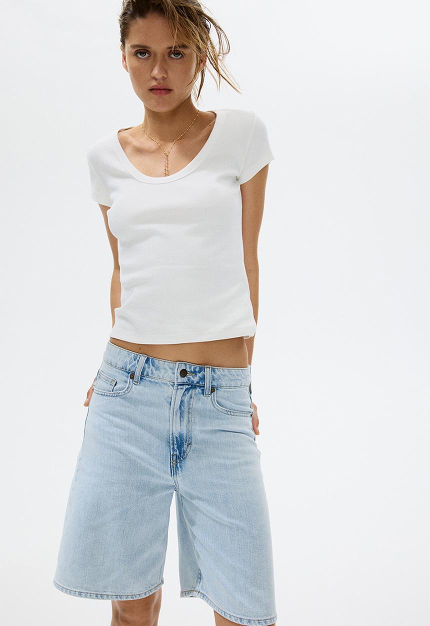 H&M - Denim bermuda shorts - light denim blue