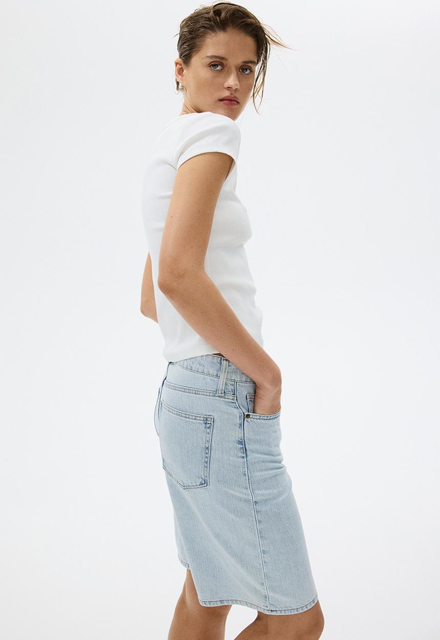 H&M - Denim bermuda shorts - light denim blue