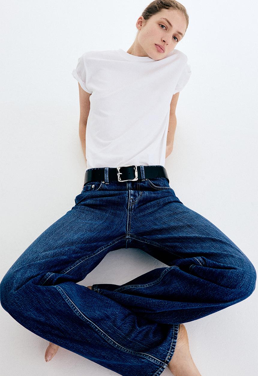 H&M - Wide high jeans - denim blue