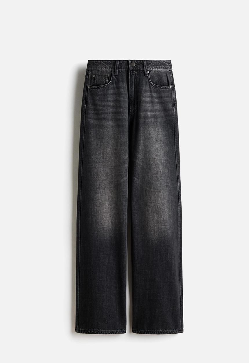H&M - Wide high jeans - washed black