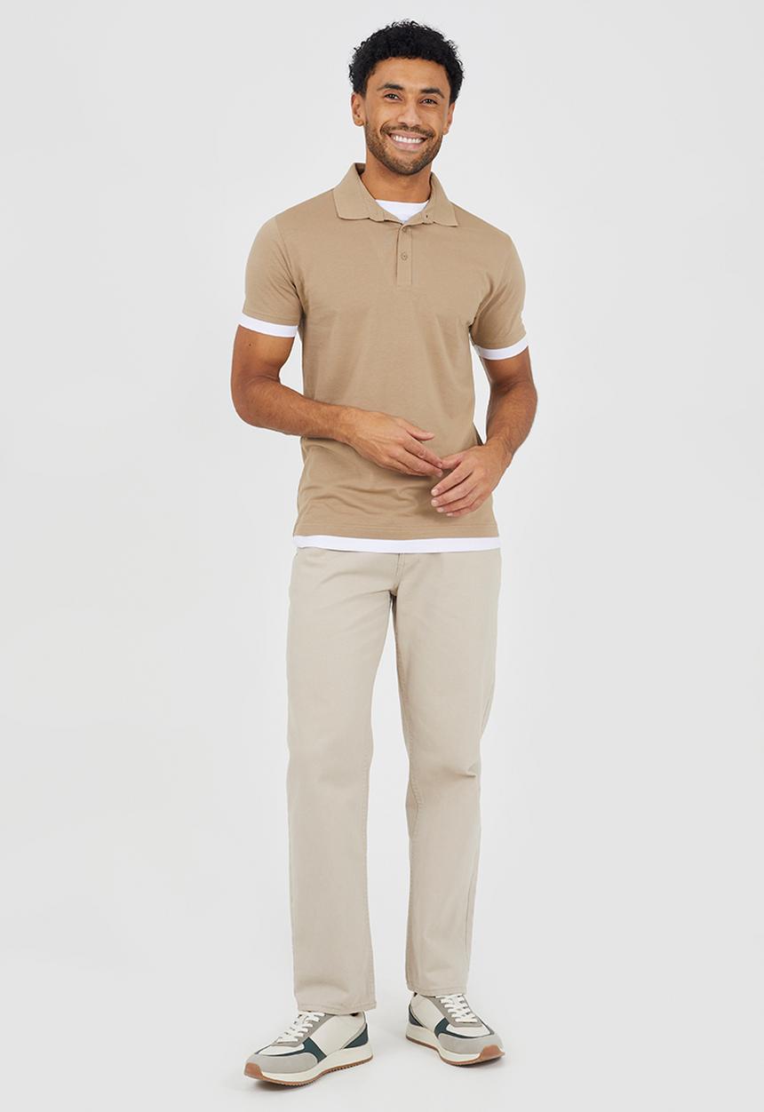 Brave Soul - Elgin T-shirt - Stone / Optic White