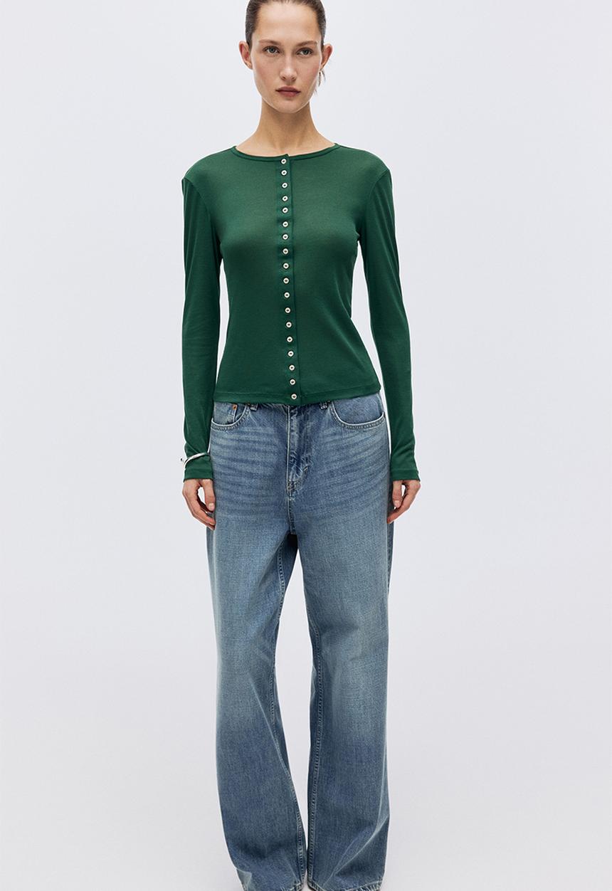 H&M - Sheer cardigan - dark green