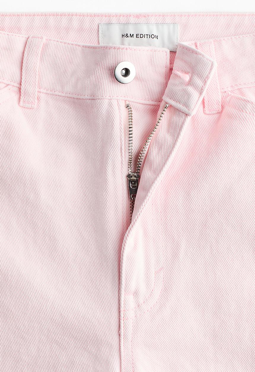 H&M - Barrel regular waist ankle jeans - light pink