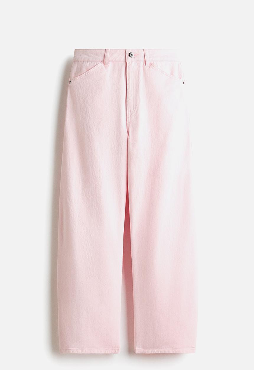 H&M - Barrel regular waist ankle jeans - light pink