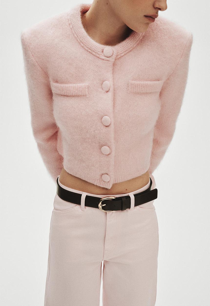 H&M - Barrel regular waist ankle jeans - light pink