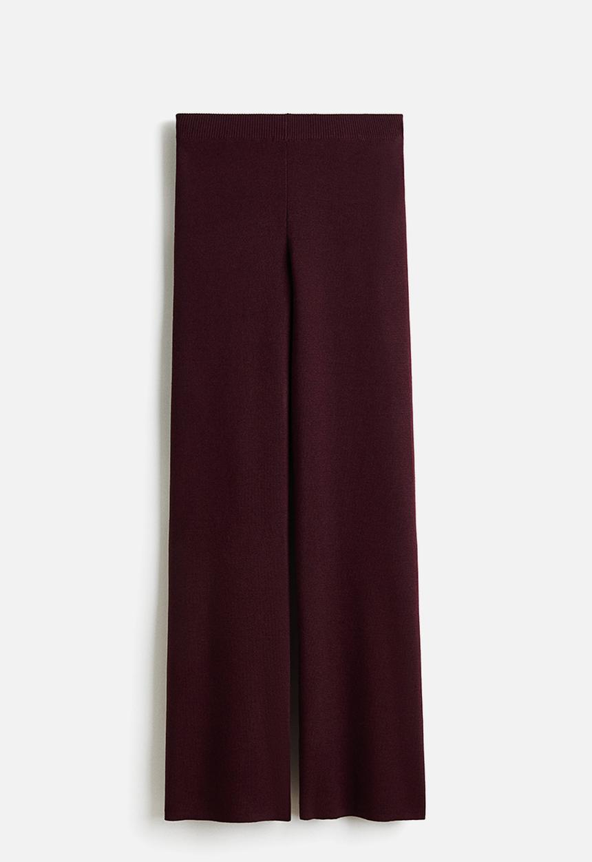 H&M - Knitted trousers - burgundy