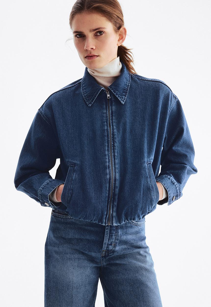 H&M - Oversized denim jacket - denim blue