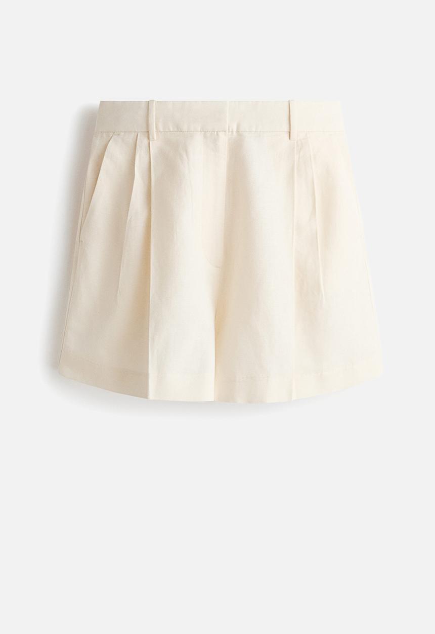 H&M - Tailored linen-blend shorts - ivory