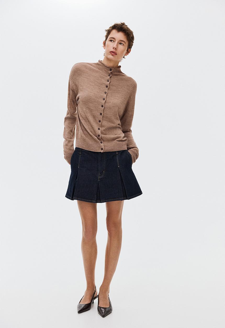 H&M - Turtleneck cardigan - beige marl