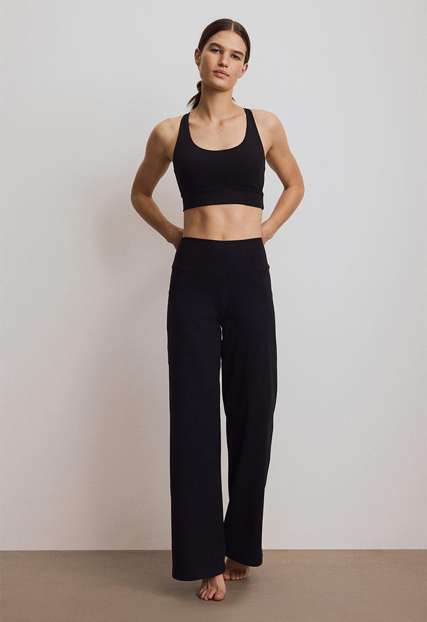 H&M - Wide sports leggings with softmove - black