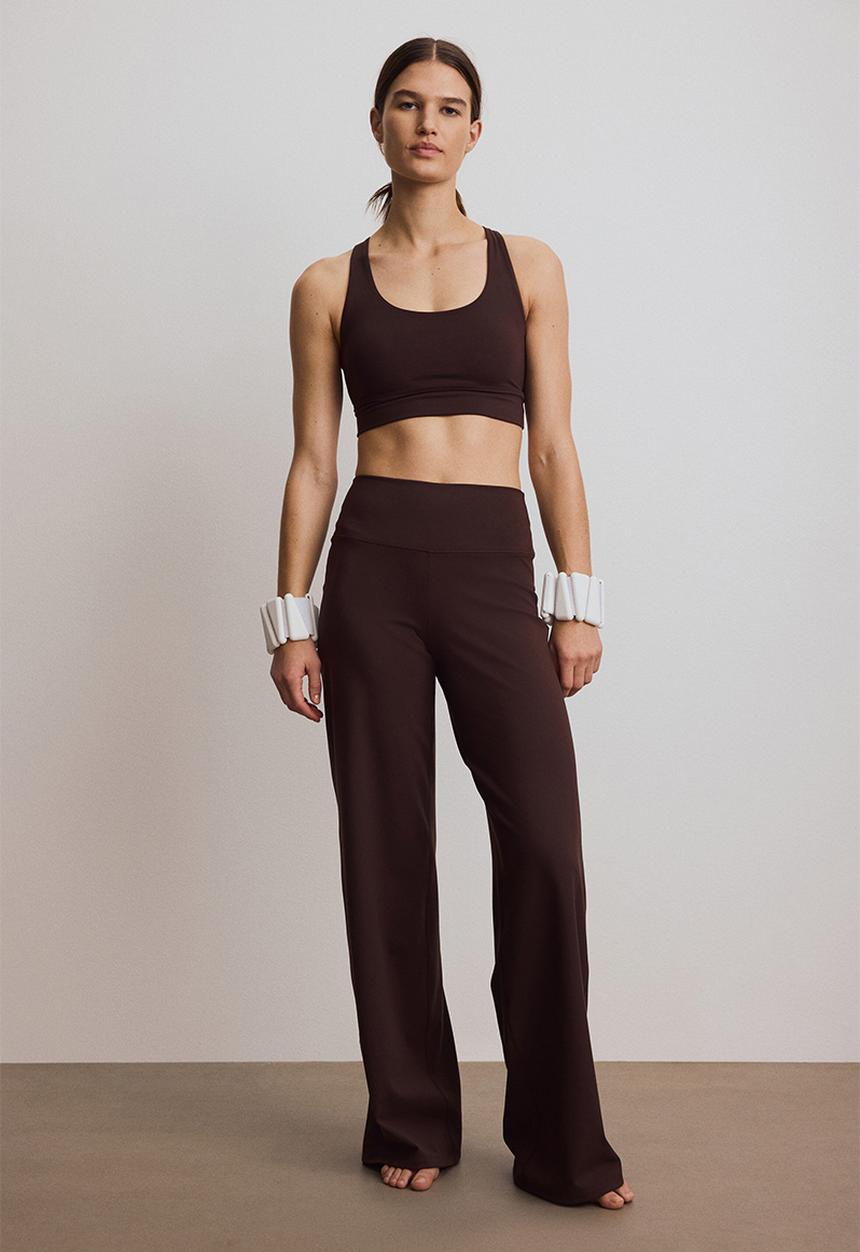 H&M - Wide sports leggings with softmove - warm brown