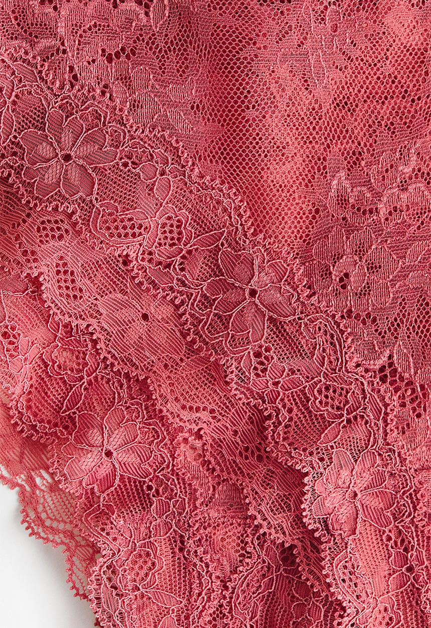 H&M - 2-pack lace brazilian briefs - dark pink