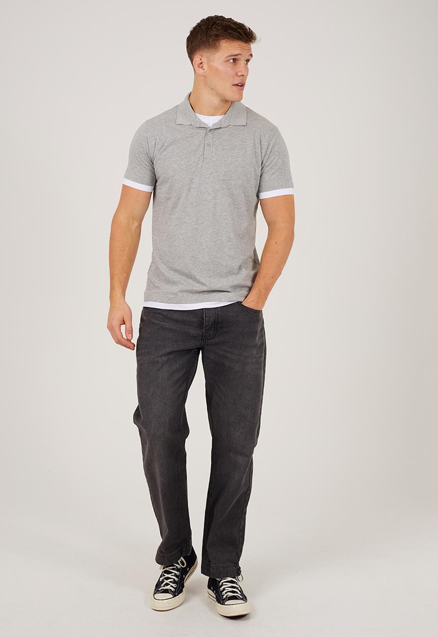 Brave Soul - Elgin T-shirt - Light Grey Marl / Optic White