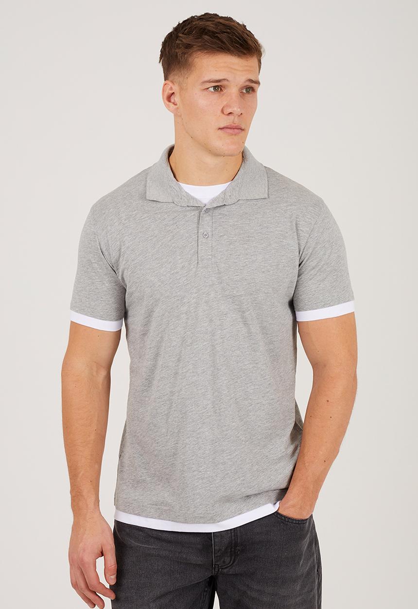 Brave Soul - Elgin T-shirt - Light Grey Marl / Optic White