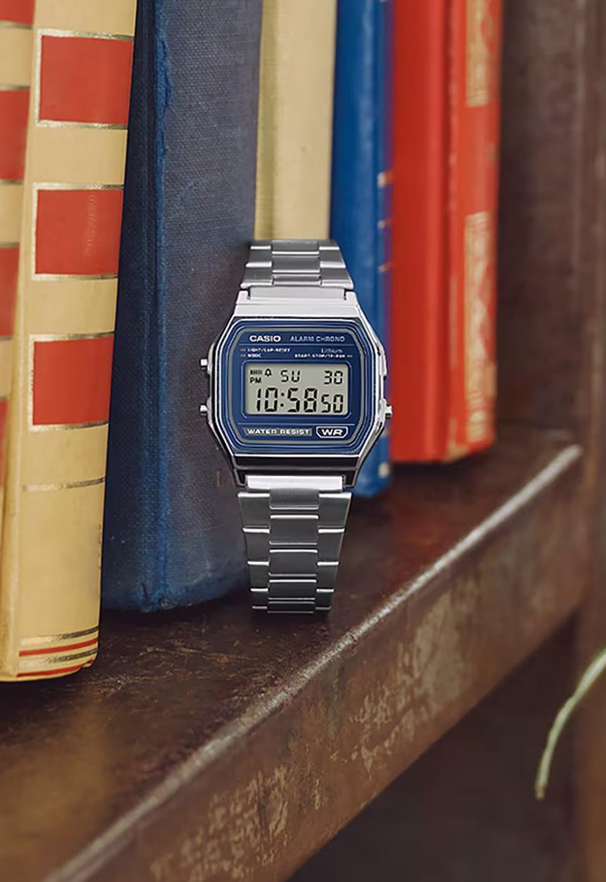 Casio - Retro Silver Blue Dial - Silver