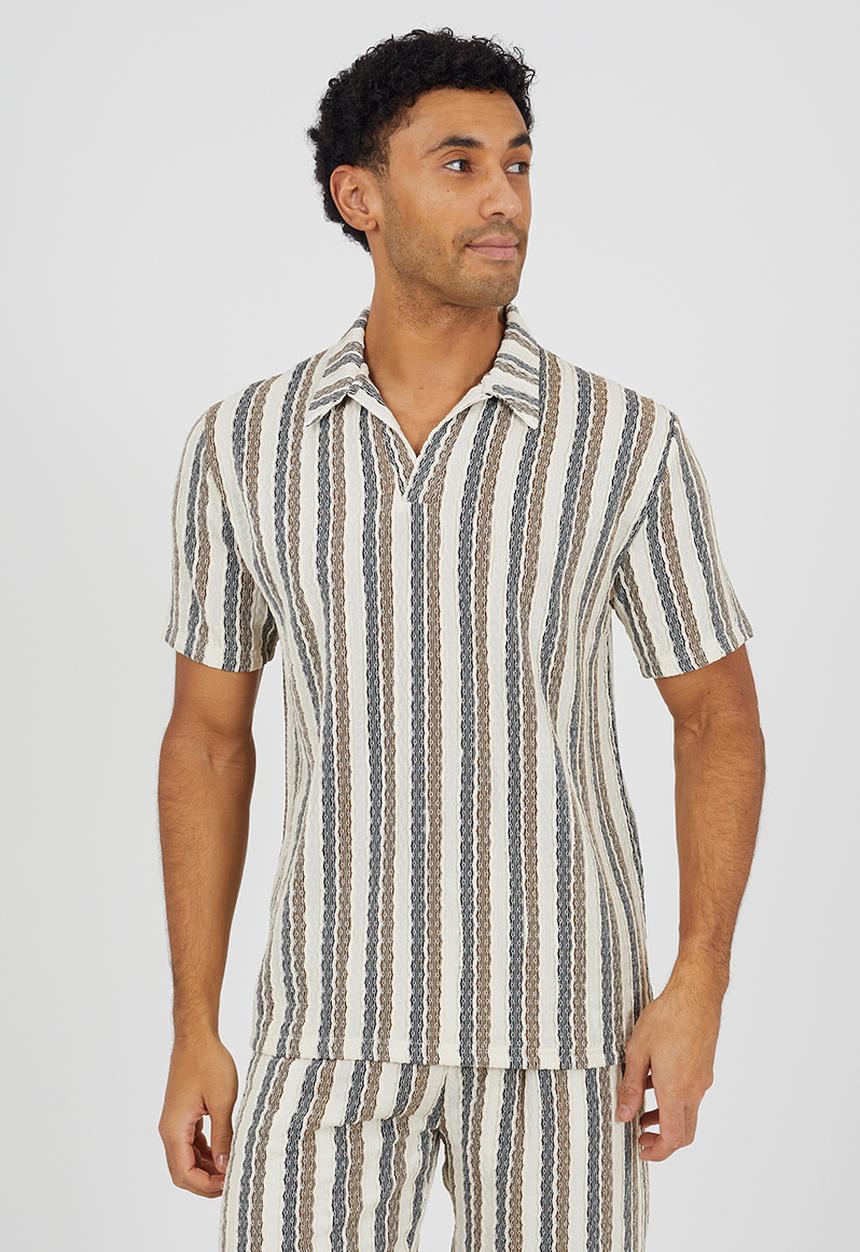 Brave Soul - Verigo Polo - Black / White / Khaki