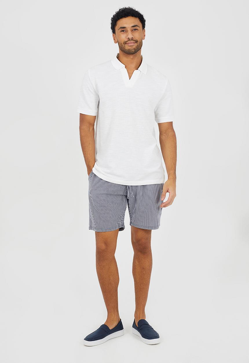Brave Soul - MENS SHORT SLEEVED TROPHY NECK POLO SHIRT WYSTAN - OPTIC WHITE